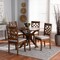 Baxton Studio Elena Grey Upholstered and Walnut Wood 5-Piece Dining Set 172-9875-10891 - alternate 8